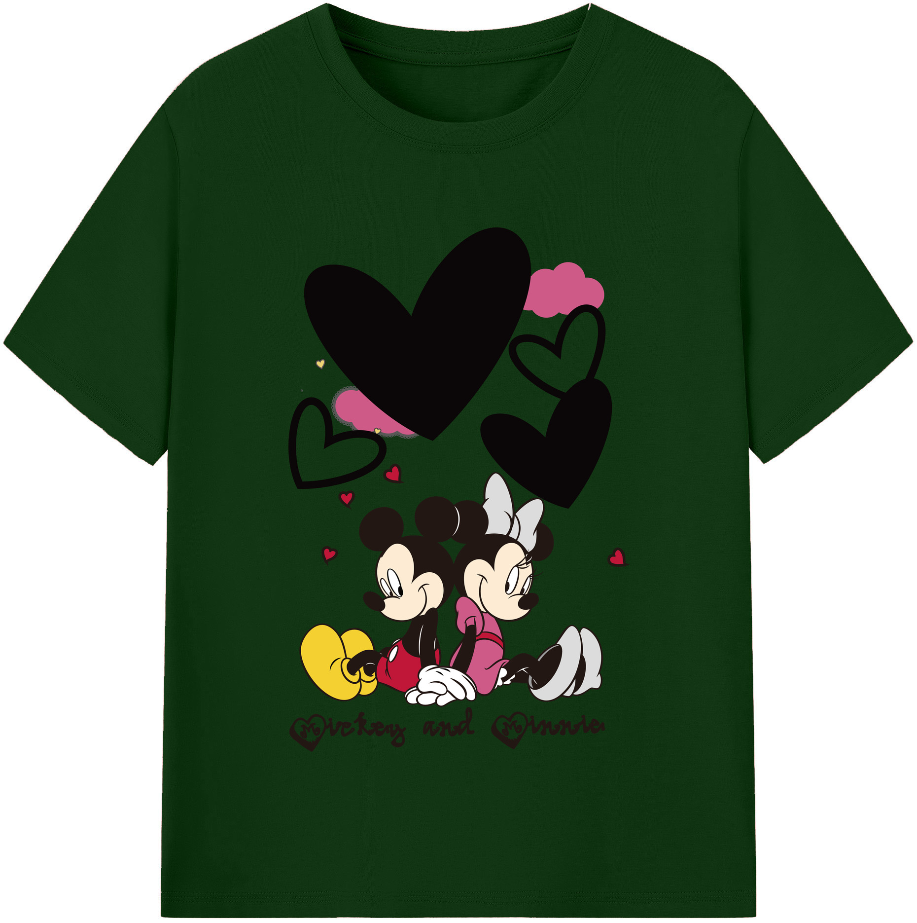 （画像用） ミッキーマウス Mickey Mouse 綿100％半袖Tシャツ（フロントプリント）